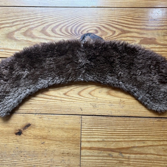 Vtg Brown Sheared Beaver Fur Hand Warmer Muff & Matching Sheared Beaver Collar - Picture 7 of 8